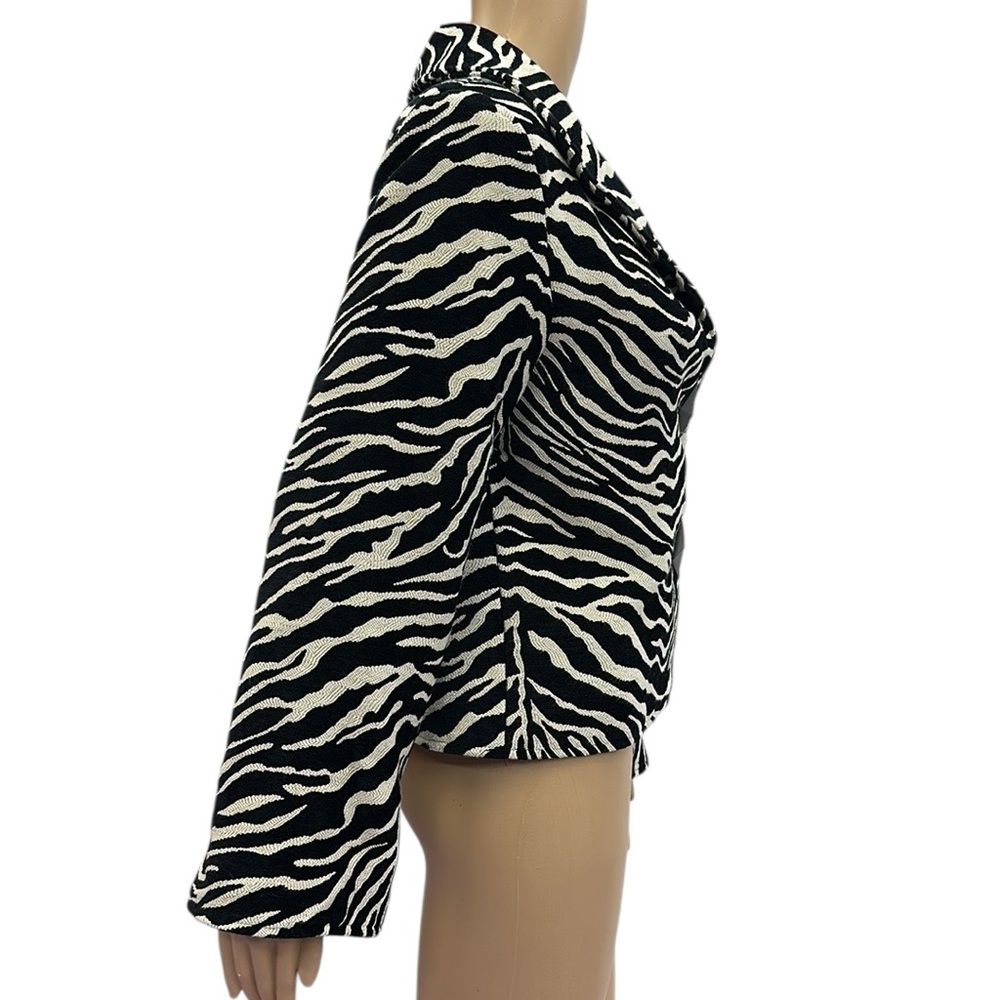 Vintage Painted Pony Zebra Animal Print Collared Button Up Jacket Womens Small - Picture 6 of 12